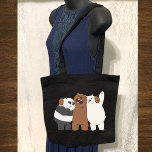 We Bear Bear Double Strap Cotton Canvas Tote Bag